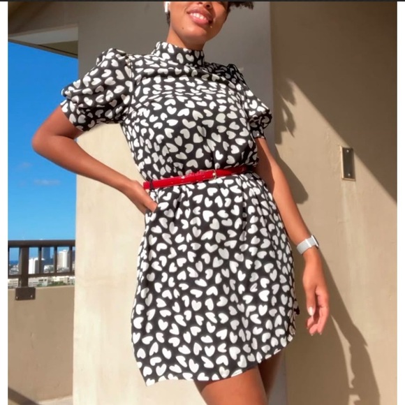 Ann Taylor- Heart Mock Neck Shift Dress - Picture 2 of 14